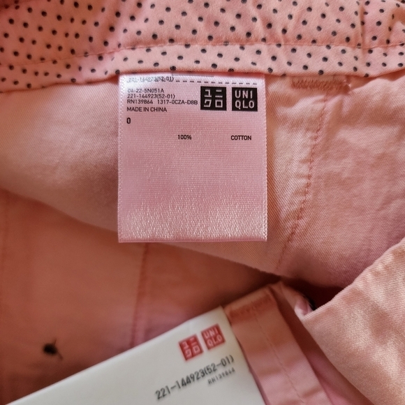 NWT Uniqlo pink Chino micro shorts size 0 - Picture 6 of 6